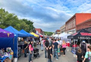 Waterfest on Broadway with the streets packed with people and vendors